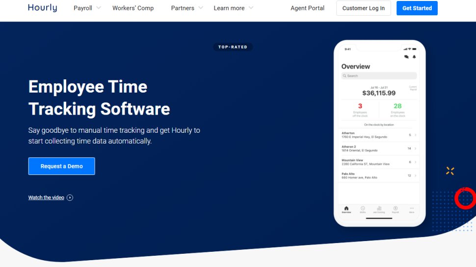 Website screenshot of Hourly (February, 2026)