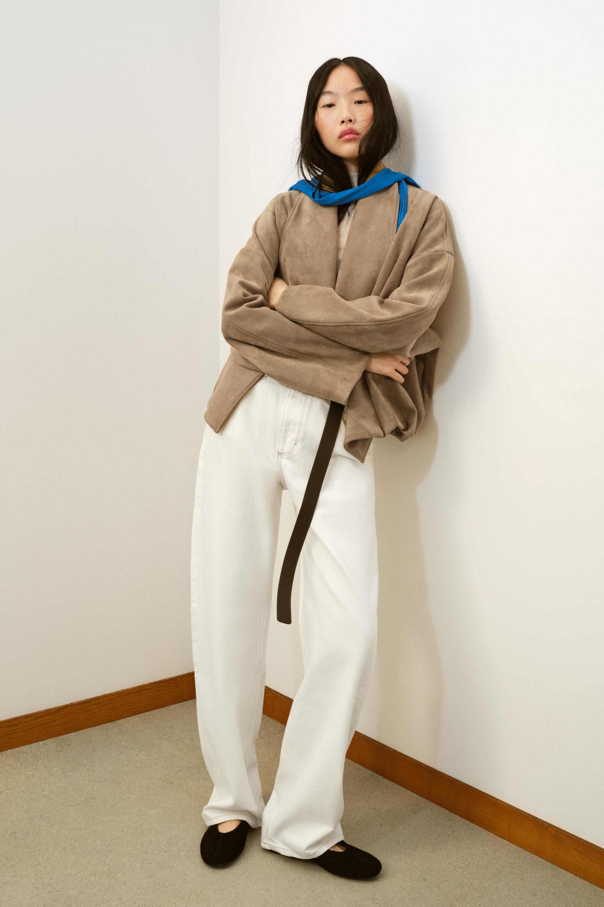 Wrapover Faux Suede Jacket