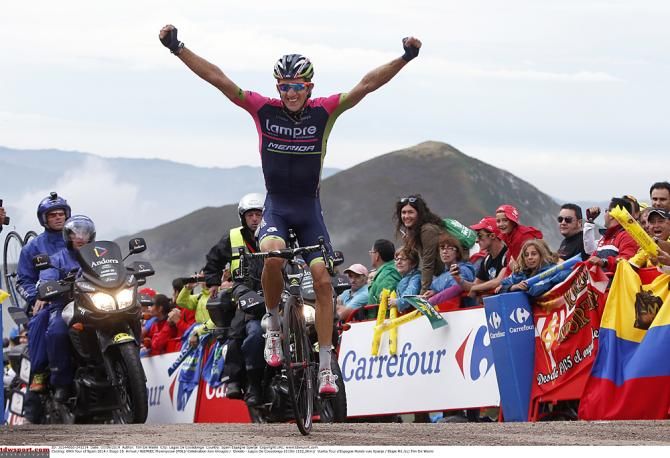Przemyslaw Niemiec (Lampre-Merida) gets the stage win
