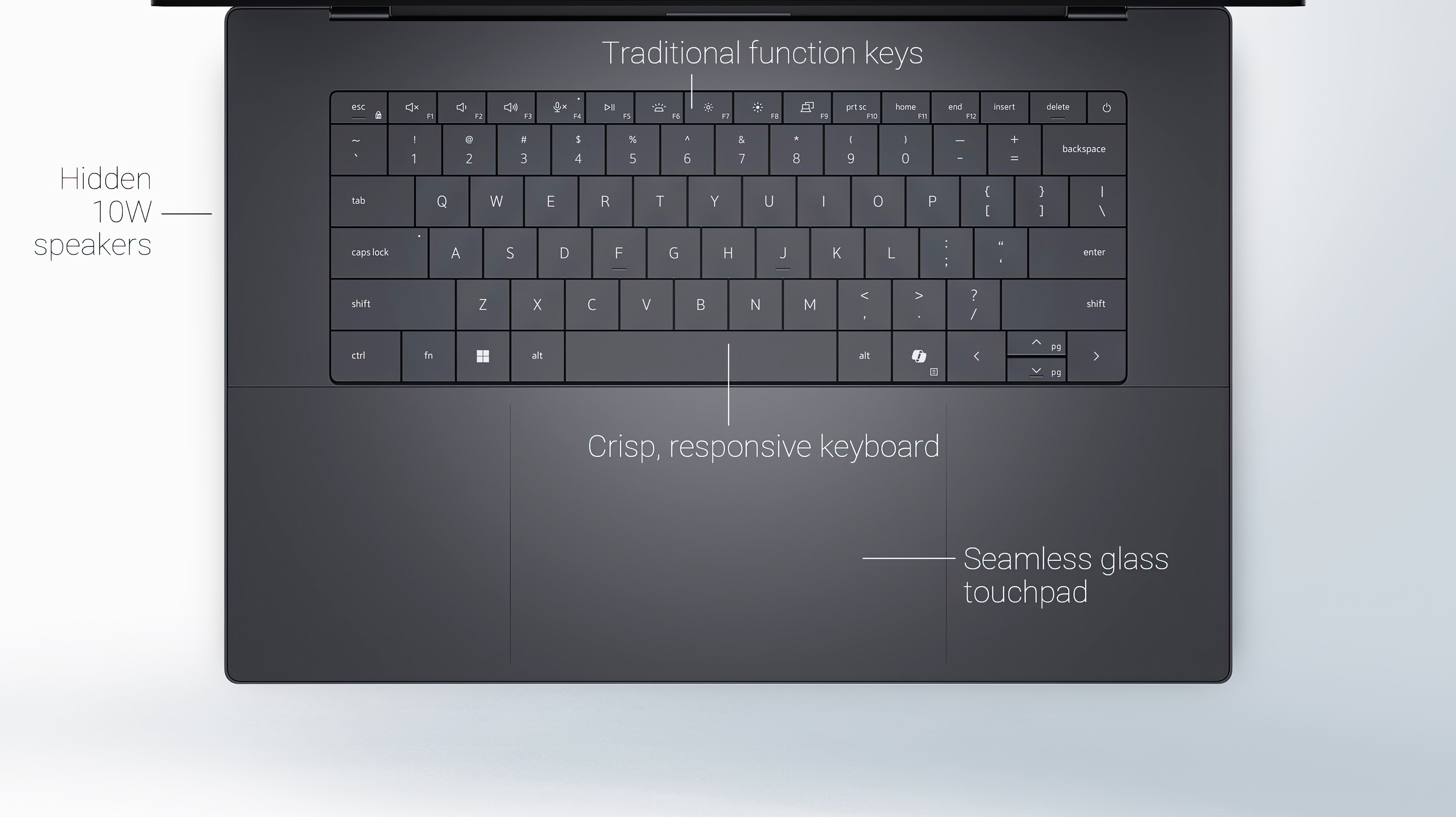 The new keyboard deck for the redesigned XPS 14 for 2026.