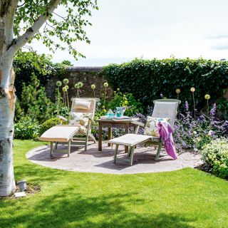 relaxing chairs in garden