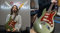 Mateus Asato holding a Fender Stratocaster