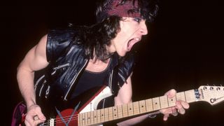 Warren DeMartini of Ratt performs in concert on March 31, 1984 at the San Diego Sports Arena in San Diego, California.