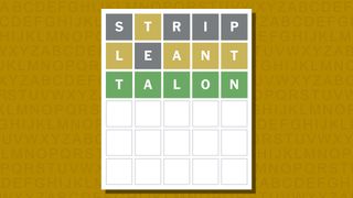 Wordle answer for game 970 on a yellow background