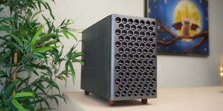 A custom gaming PC made to look like a mini Mac Pro