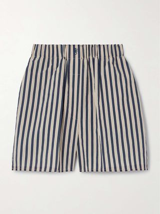 Lui Striped Cotton-Blend Poplin Shorts