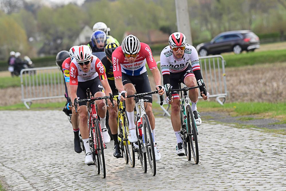 Bora-Hansgrohe's Lukas Postlberger in the break at Dwars Door Vlaanderen