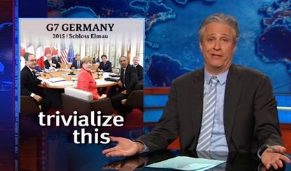 Jon Stewart is not impressed with the media coverage of G7 summit