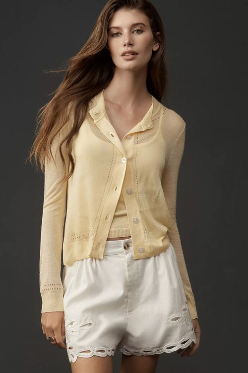 Sheer Pointelle Cardigan