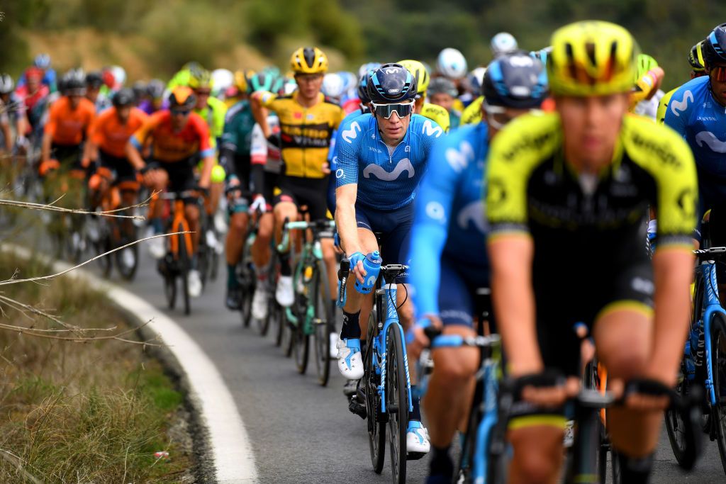 GRAZALEMA SPAIN FEBRUARY 19 Jrgen Roelandts of Belgium and Movistar Team during the 66th Vuelta a Andaluca Ruta del Sol 2020 Stage 1 a 1738km stage from Alhaurn de la Torre to Grazalema 911m VCANDALUCIA UCIProSeries on February 19 2020 in Grazalema Spain Photo by David RamosGetty Images