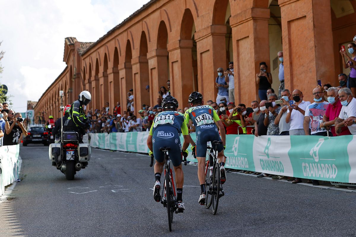 Giro dell Emilia 2020 103rd Edition Casalecchio di Reno San Luca 1997 km 18082020 Andrea Garosio ITA Vini Zabu KTM Giovanni Visconti ITA Vini Zabu KTM photo Luca BettiniBettiniPhoto2020
