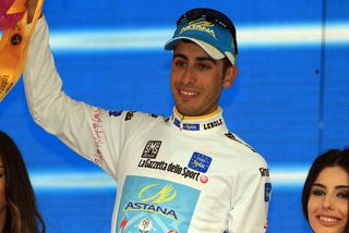 Fabio Aru (Astana) keeps the white jersey