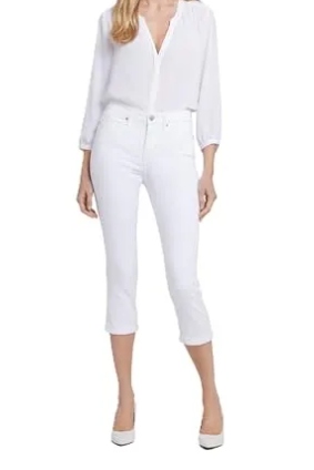 Nydj Womens Chloe Capri Jeans, Optic White, 2 Us
