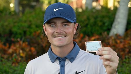 Luke Clanton with his PGA Tour card