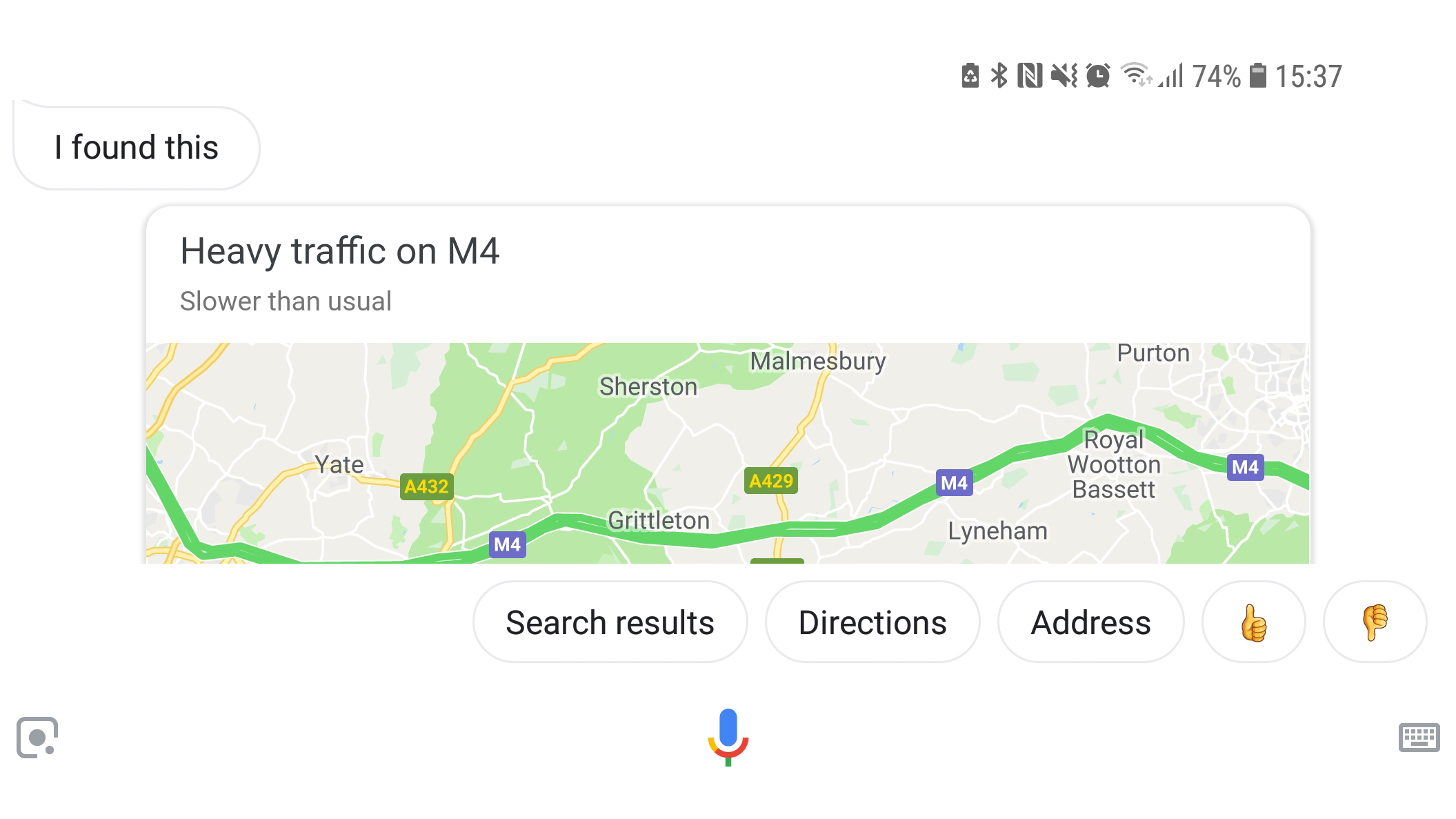 Google assistant traffic map