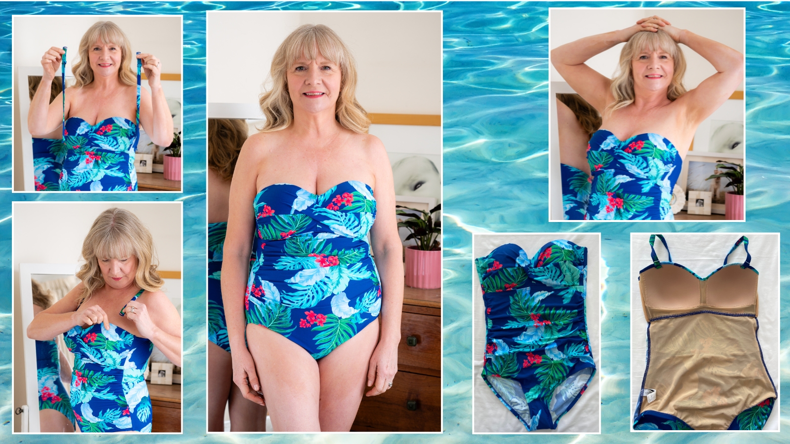 Julie Player wearing Pour Moi swimsuit