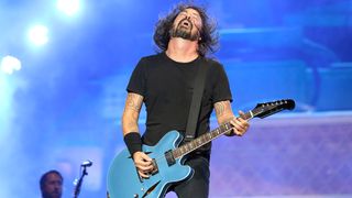 Dave Grohl of Foo Fighters performs live on the Main Stage during day three of Reading Festival 2019 at Richfield Avenue on August 25, 2019 in Reading, England.
