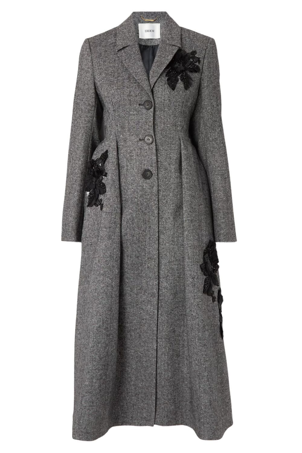 Erdem Stephanie embellished stretch-tweed coat