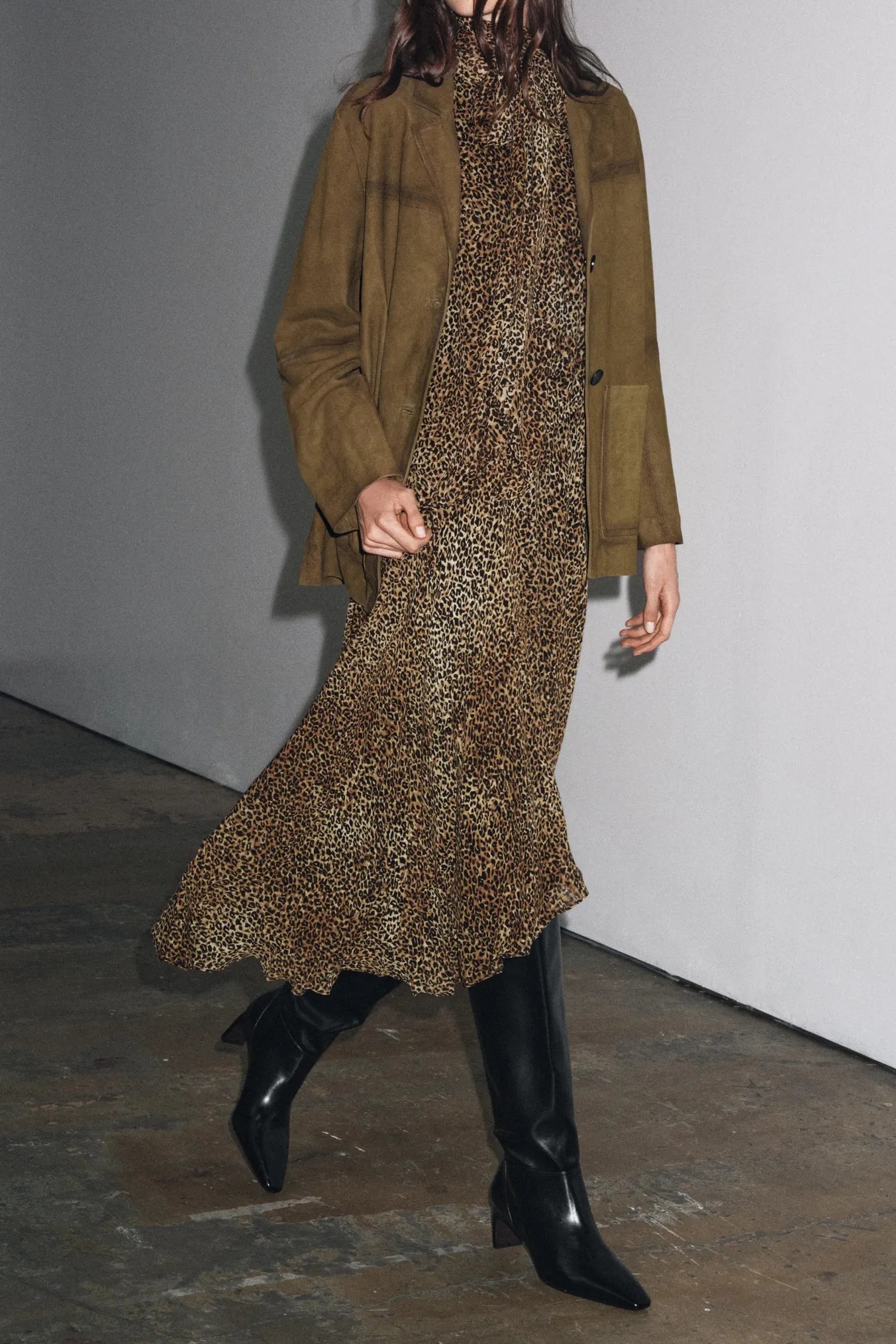 Zara, Halter Animal Print Dress ZW Collection