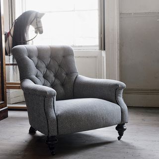 slipper chair in grey colour