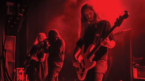 A photograph of Katatonia on stage