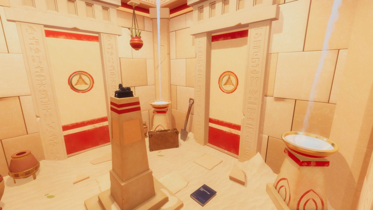 An Ancient Egyptian themed escape room in Escape Simulator.