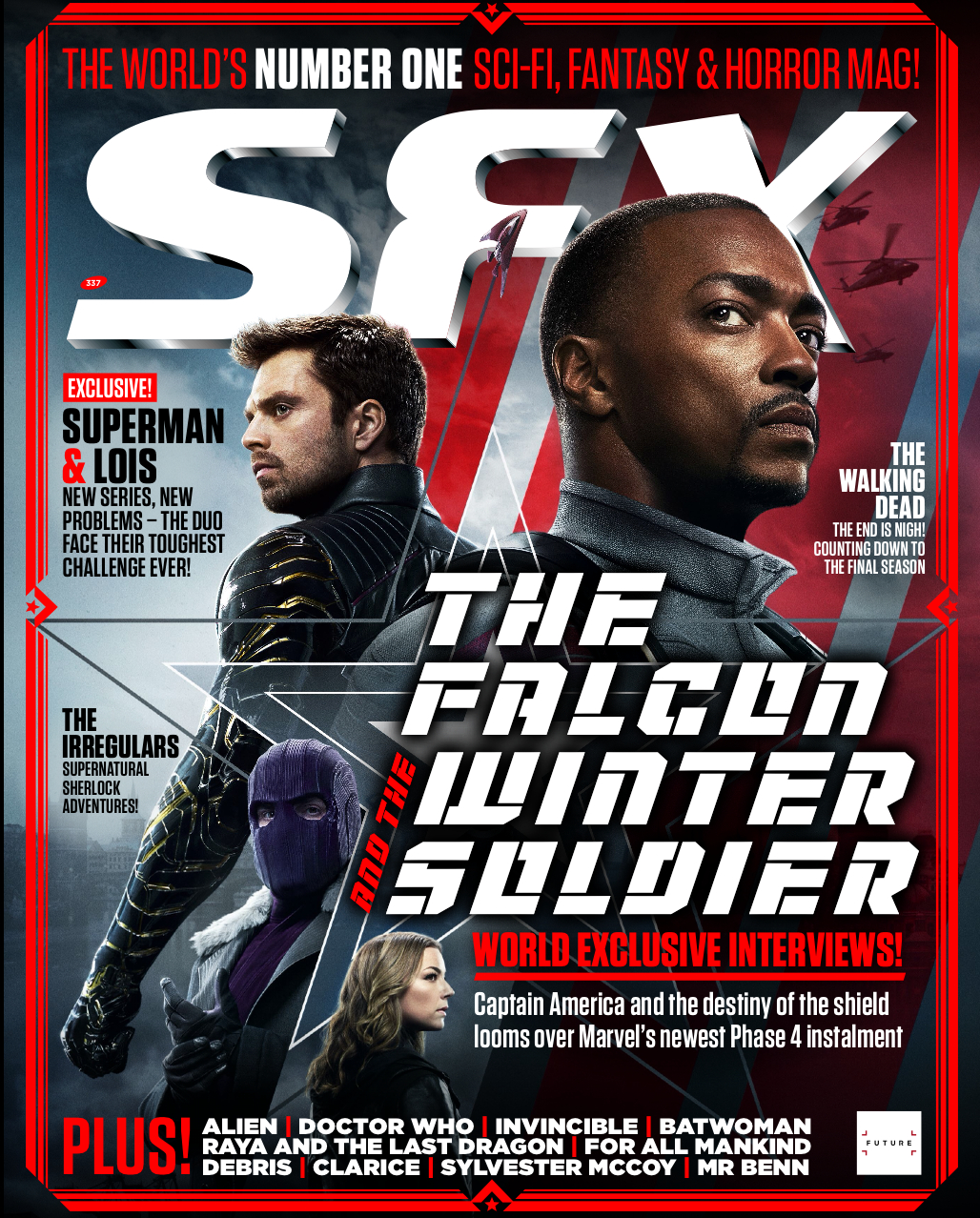El halcón y el soldado de invierno en la portada del número 337 de SFX.