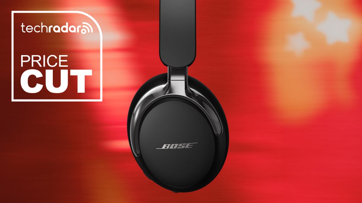 Bose QuietComfort Ultra Gen 2 headphones on red background