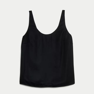 black satin cami top