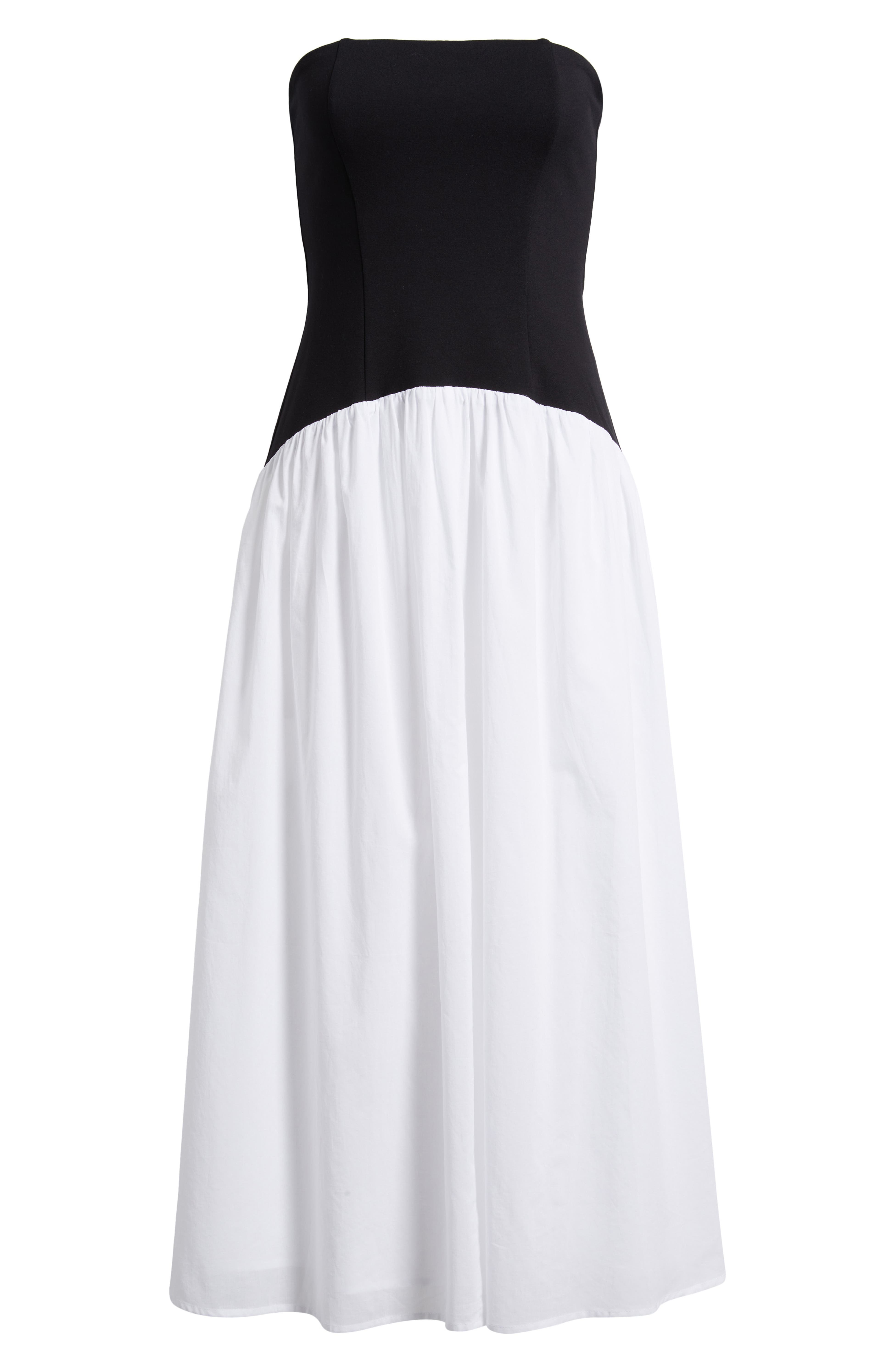 Open Edit, Curved Waist Strapless Maxi Dress