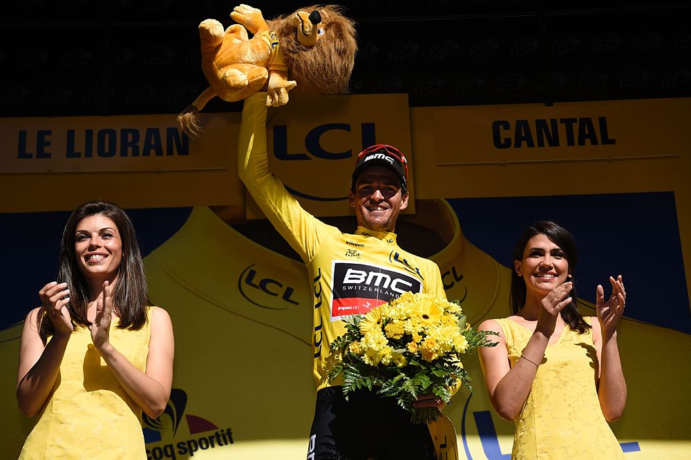 Greg Van Avermaet (BMC Racing) in the race lead after winning stage 5 of the Tour de France