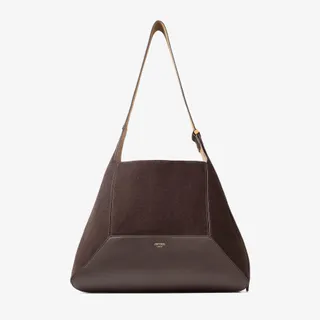 Jimmy Choo, Diamond Hobo Coffee Suede Shoulder Bag