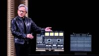 Nvidia CEO Jensen Huang introduces Vera Rubin, a next-generation AI data center platform, and Rubin Ultra, a next-generation AI GPU architecture, during the keynote address at GTC 2026.