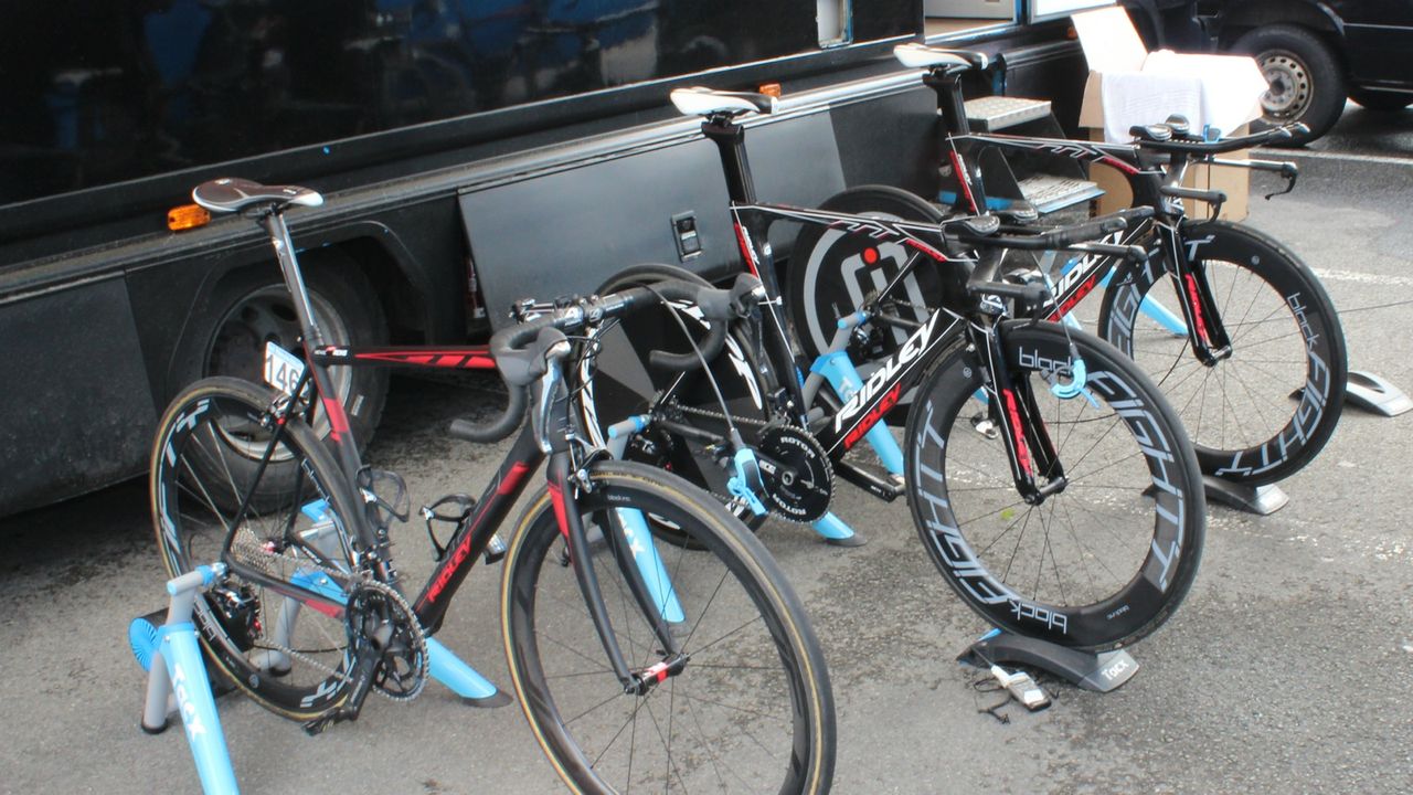 Team Cult's 80mm front wheels were on the deeper side of what was used at the De Panne time trial, with more riders opting for something around 50mm.