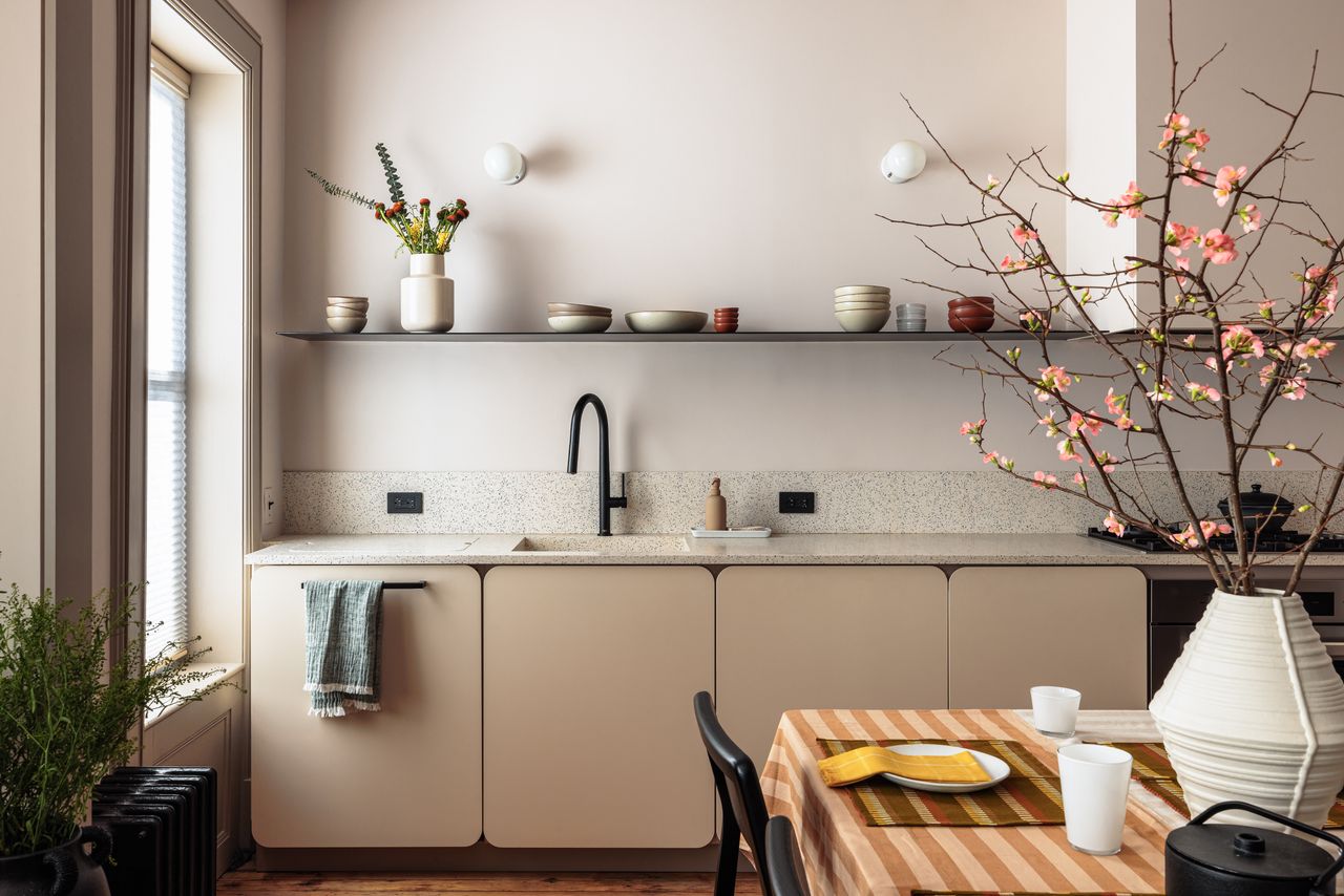 nude and black kitchen