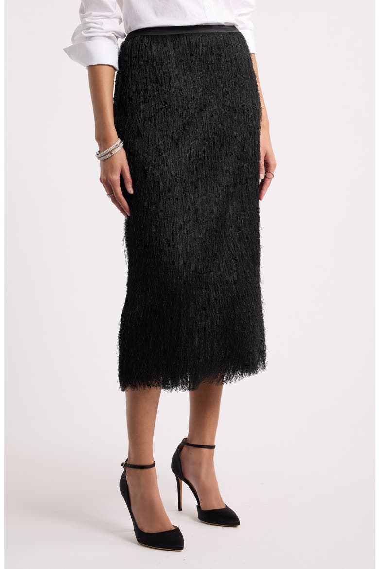 Fringe Column Midi Skirt