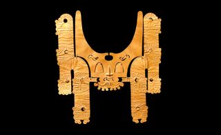 Gold Malagana nose ornament, Cauca Valley, Colombia