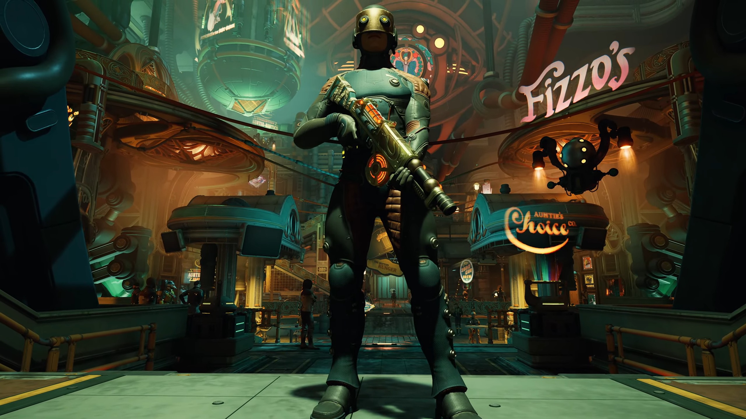 The Outer Worlds 2 Earth agent with rifle 