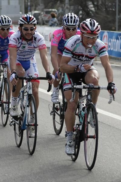 Jose Rodolfo Serpa Perez (Androni Giocattoli) smiles as he sits in second wheel.