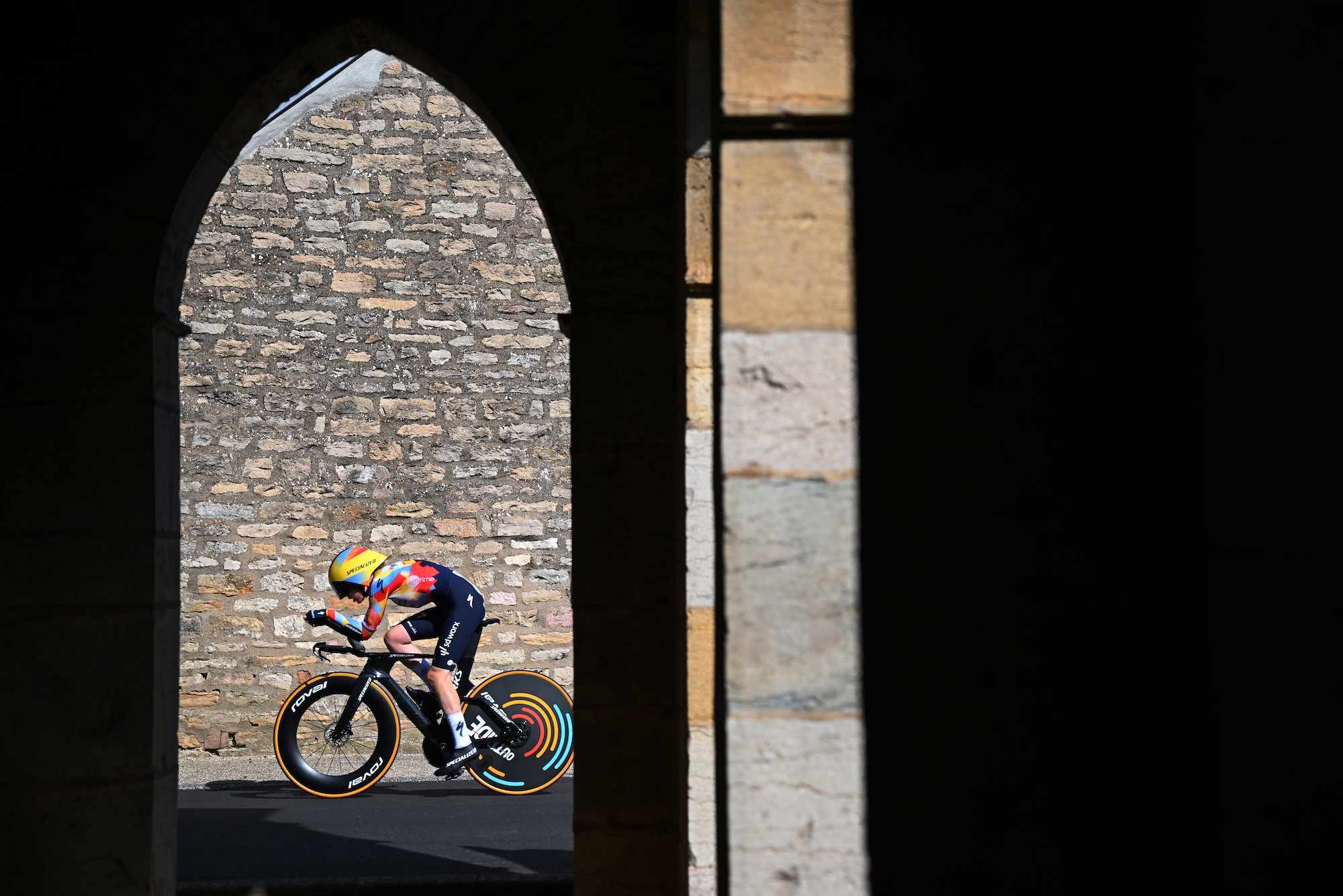 DIJON, FRANCE - AUGUST 04: Anna van der Breggen of Netherlands and Team SD Worx - Protime competes during the 5th Tour de France Femmes 2026, Stage 4 a 21km individual time trial stage from Gevrey-Chambertin to Dijon / #UCIWWT / on August 04, 2026 in Dijon, France. (Photo by Tim de Waele/Getty Images)
