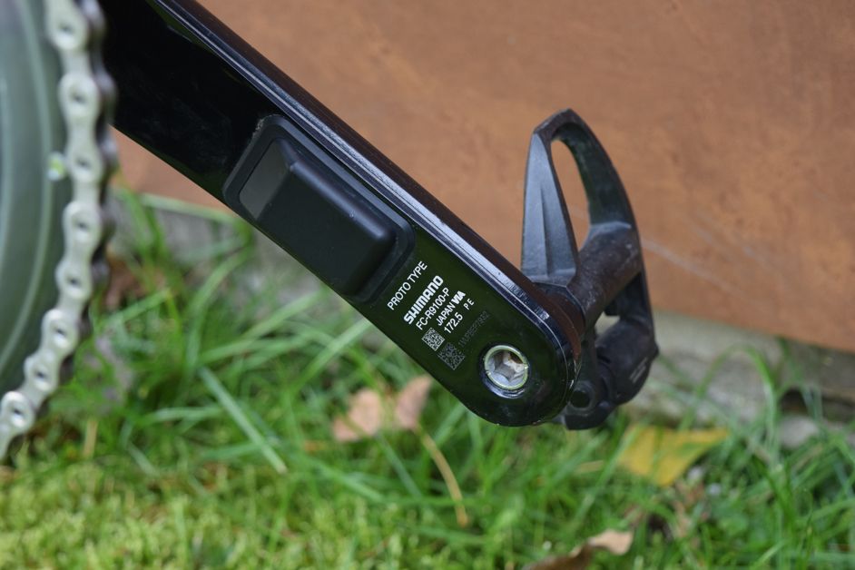 This bike was fitted with an early prototype of the Shimano power meter