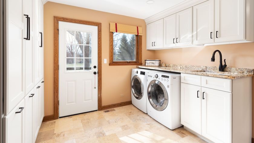 Laundry room with washing machine and dryer