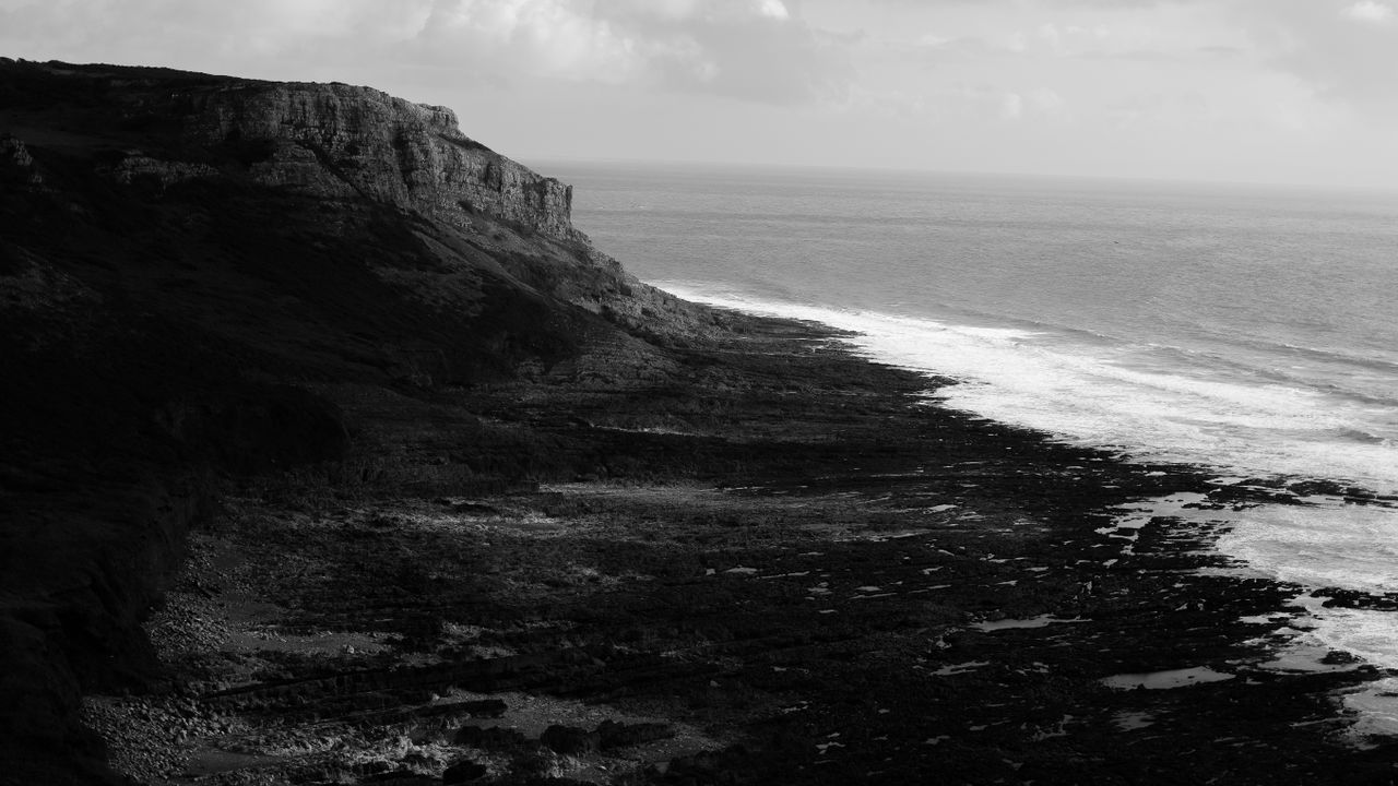 Black and white images of the Gower Landscape