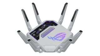 The Asus ROG Rapture GT-BE19000AI gaming router with Wi-Fi 7