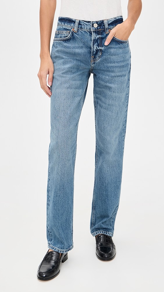 Reformation Greer Mid Rise Straight Jeans
