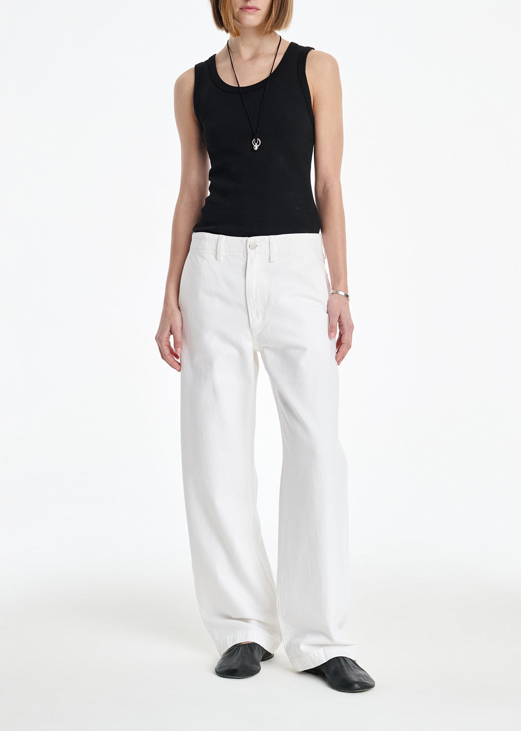 Agolde X Maria Mcmanus Trouser Wide Leg Jean in White Cotton - 23 / White Cotton