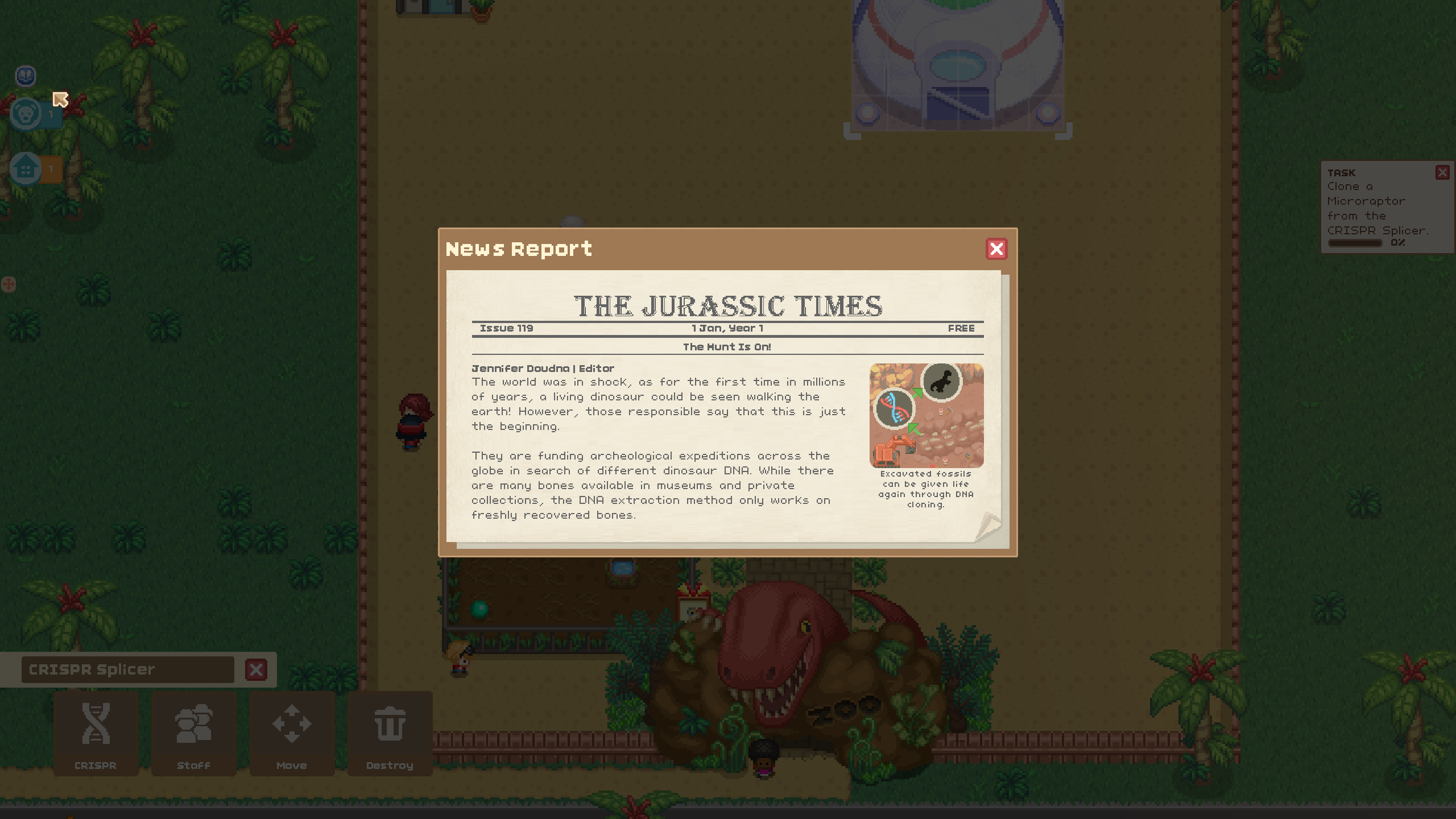 Captura de tela do DLC Let's Build a Zoo's Dinosaur Island