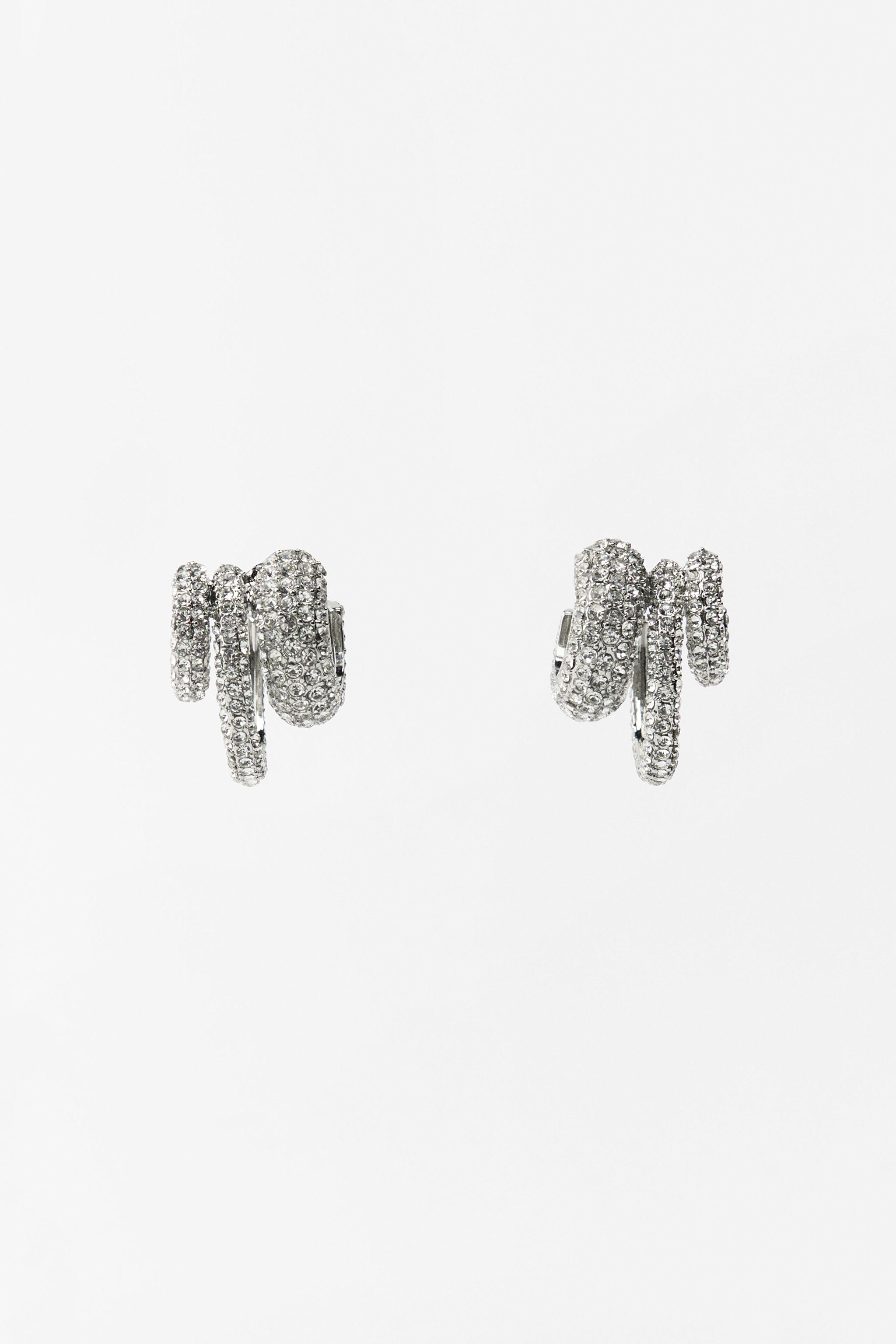 Shimmery Triple Hoop Earrings