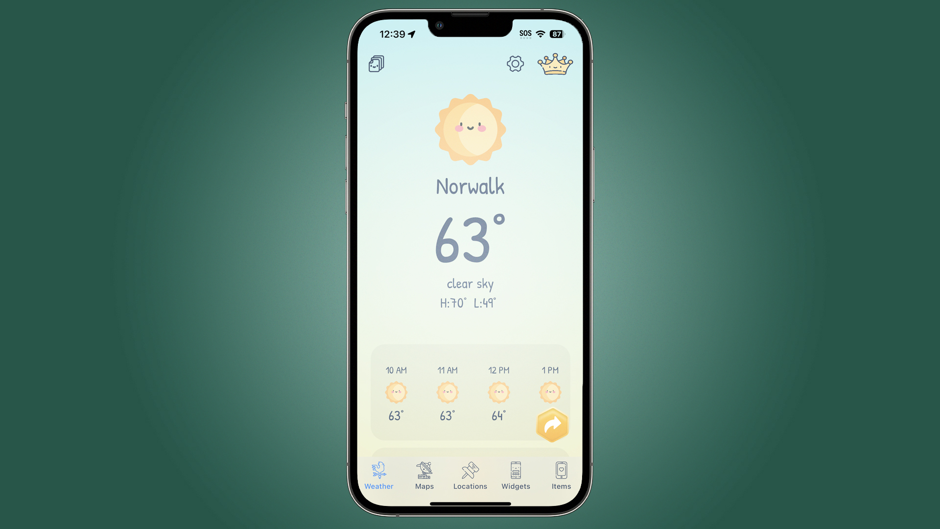 Cute weather app for iOS