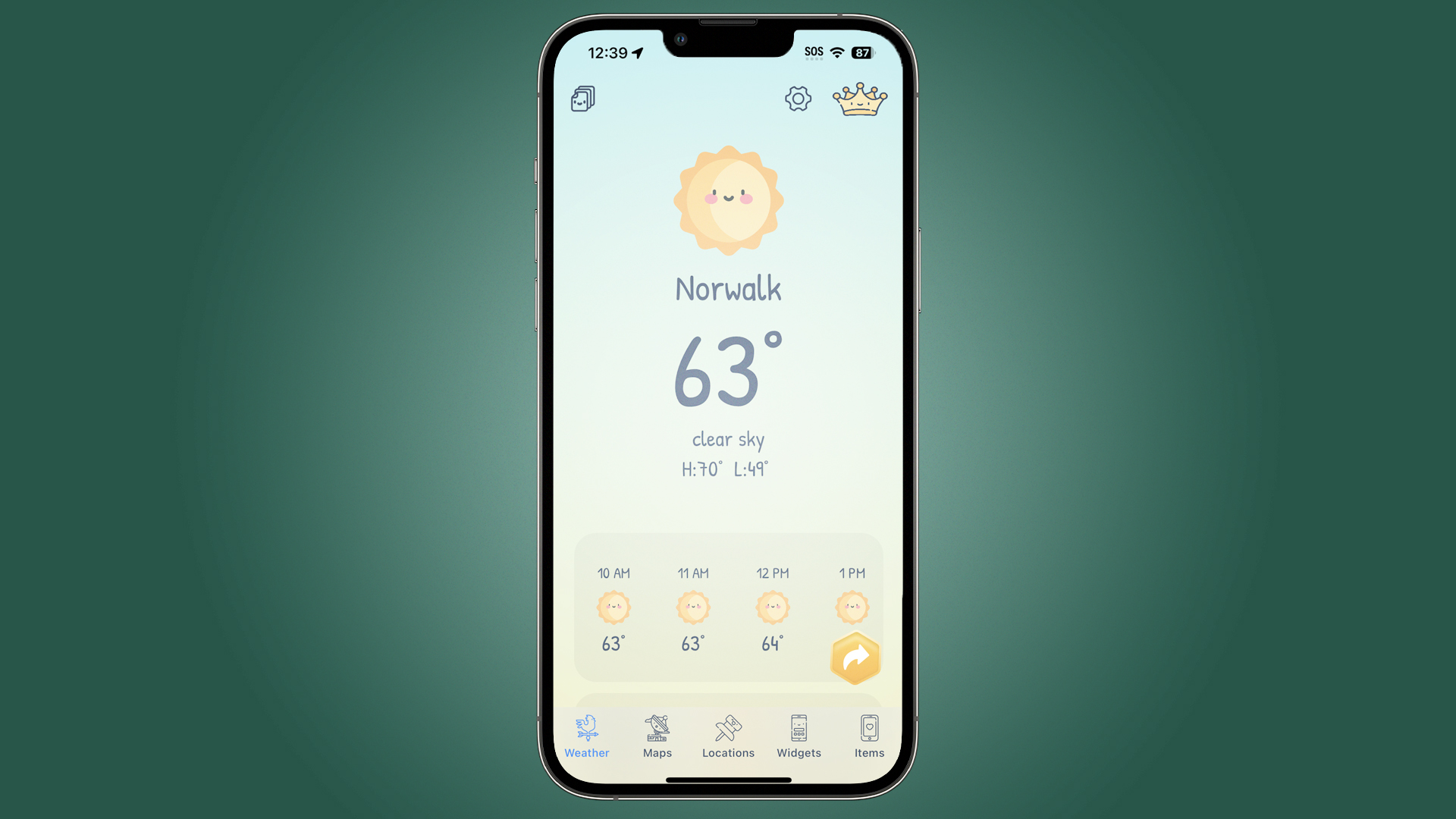 Aplicación para iOS Cute Weather